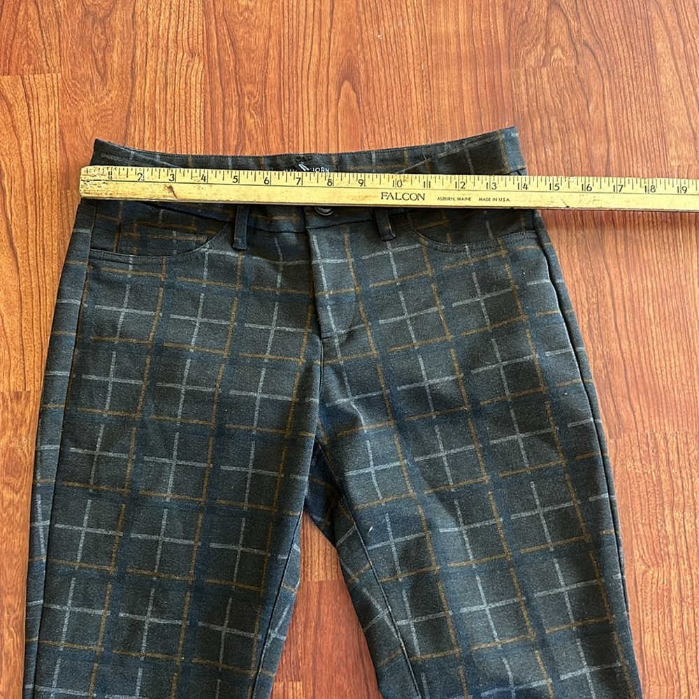 41 Hawthorn dress slacks size 4 petite. Dark gray with brown and navy squares. - Picture 2 of 8